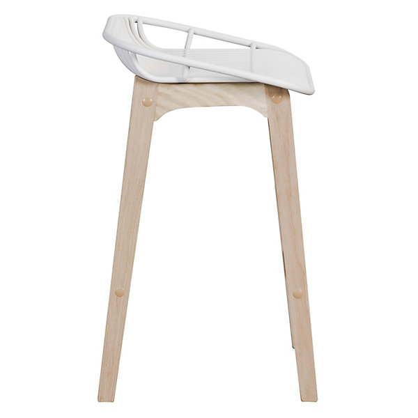 Chaise en plastique blanc et pieds en bois Homesight Malmo, 2 pièces