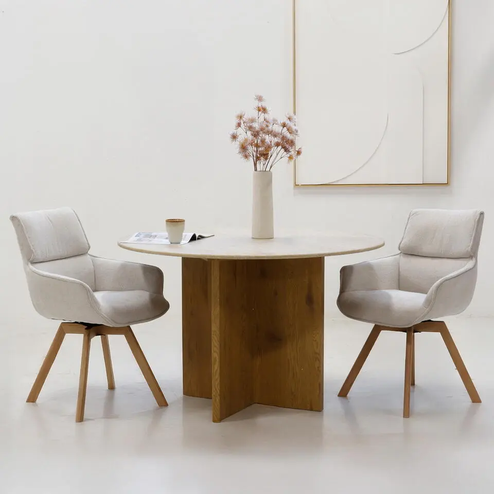 Eettafel Rond - Marmer - 120x120x76cm - Faria