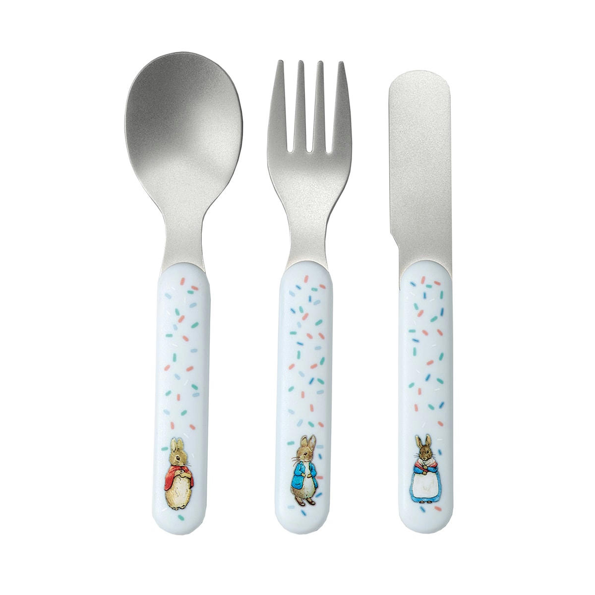 PIERRE LAPIN - Set de 3 couverts inox multicouleur enfant