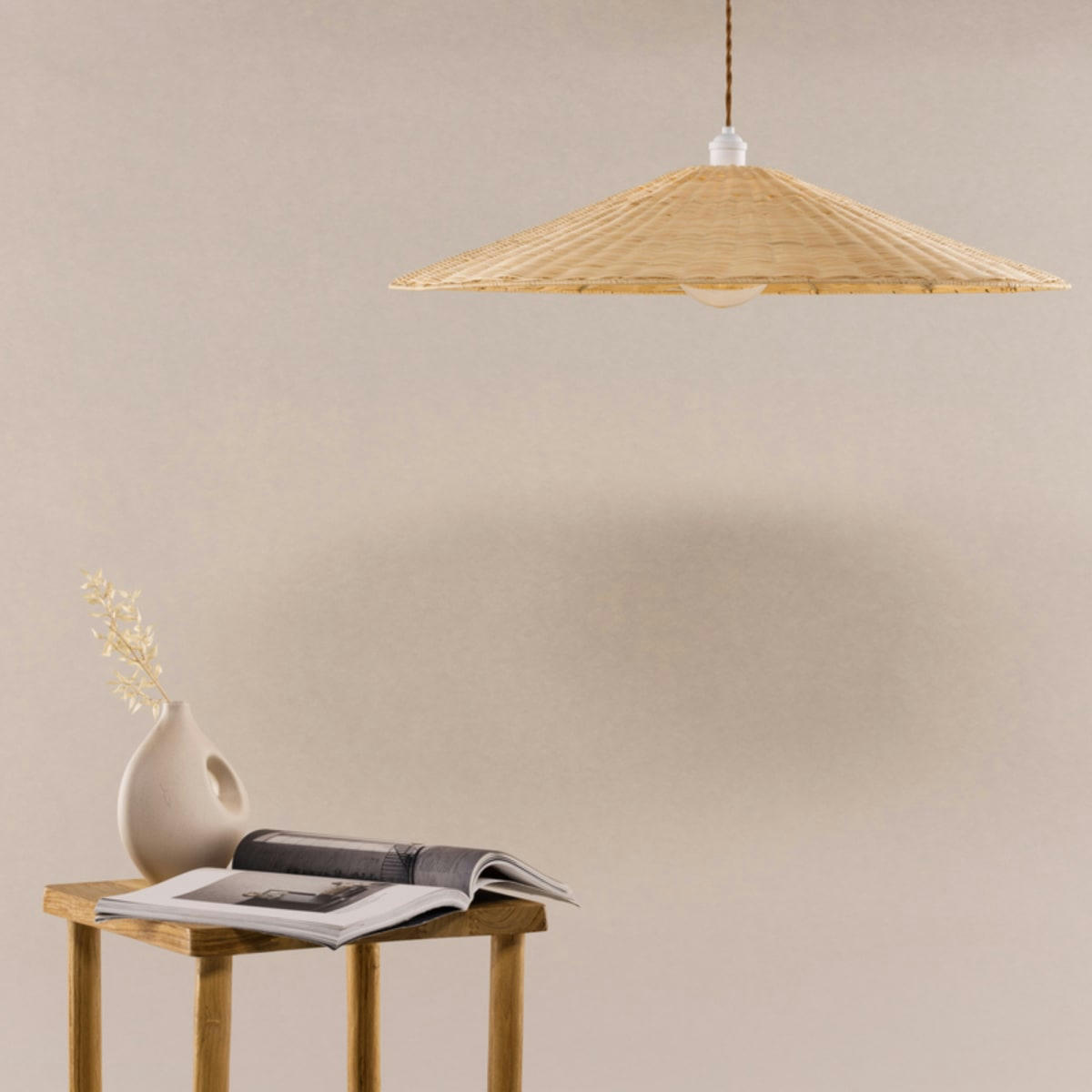 ESTRA - Suspension ronde en rotin 80cm