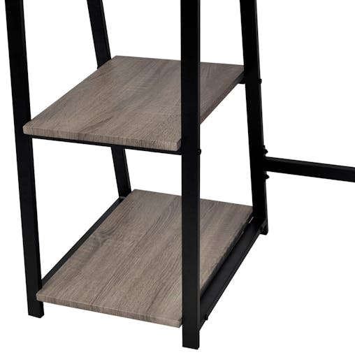 NNEVL Desk with 2 Shelves Grey and Oak