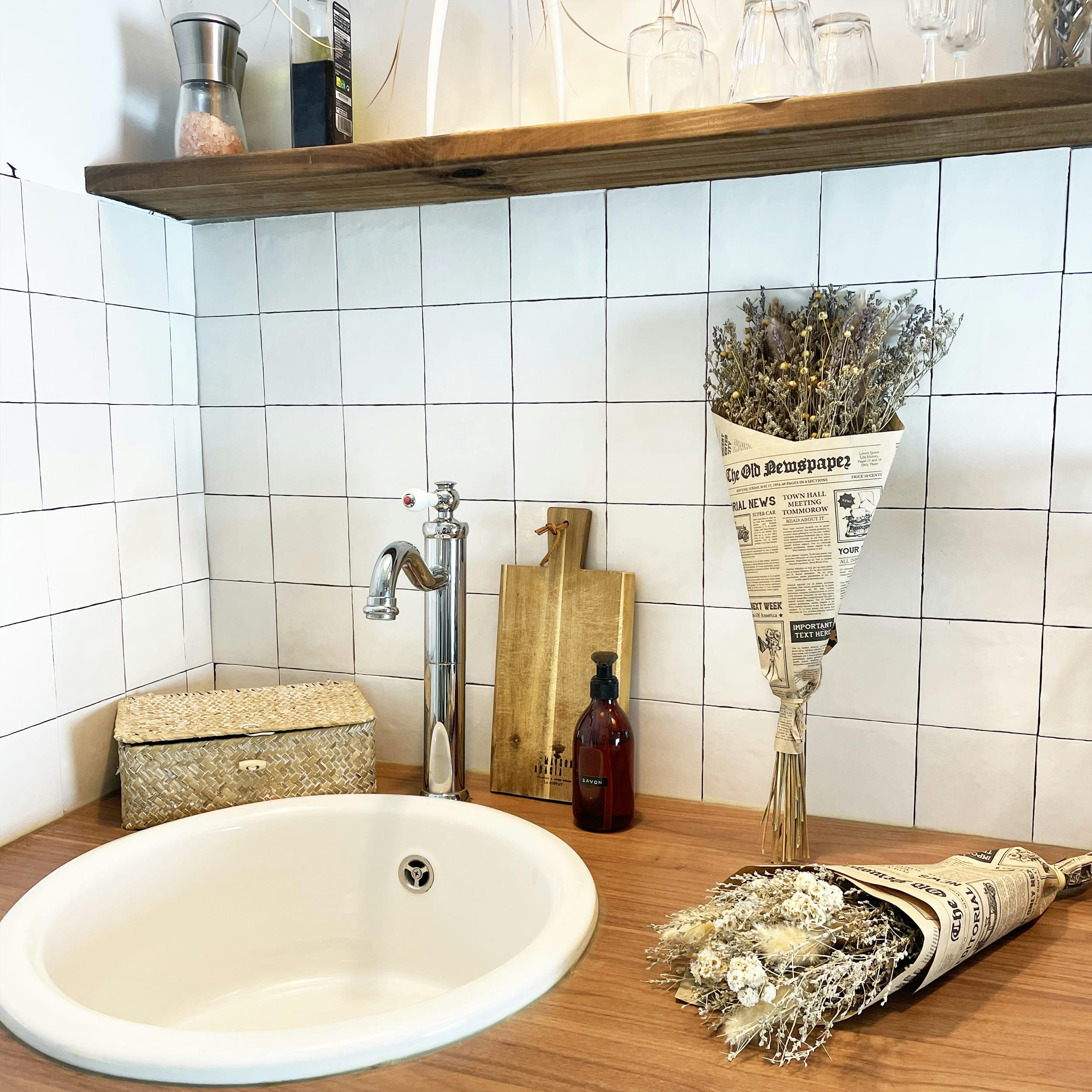 - Bouquet fleurs séchées 50cm lot de 2