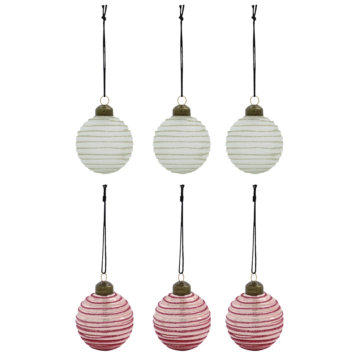 House Doctor - Lolli Christbaumkugel, Ø 6 cm, rot / weiß (6er-Set)