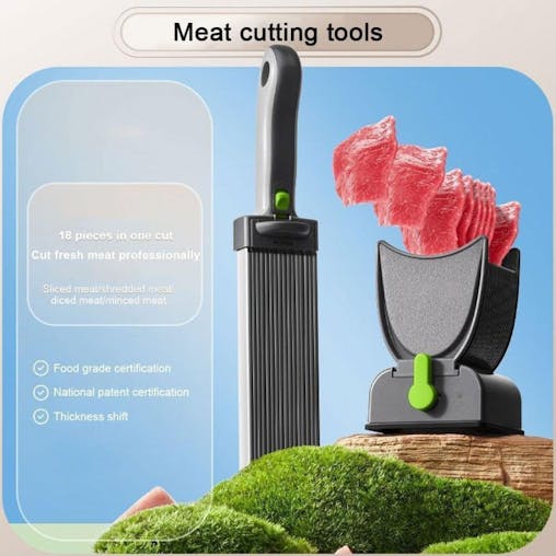 NNETM Manual Meat Slicer Set with Interchangeable Blades