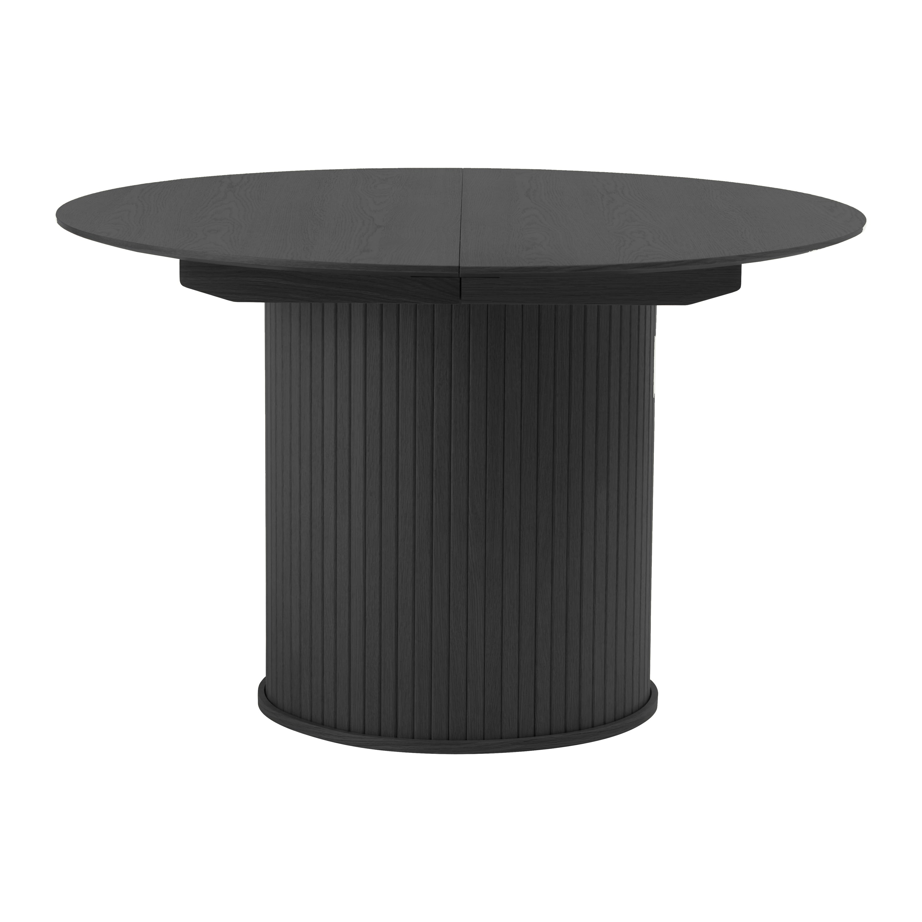 by fonQ Alon Eettafel Uitschuifbaar Rond 120/167 x 120 cm - Zwart Eike