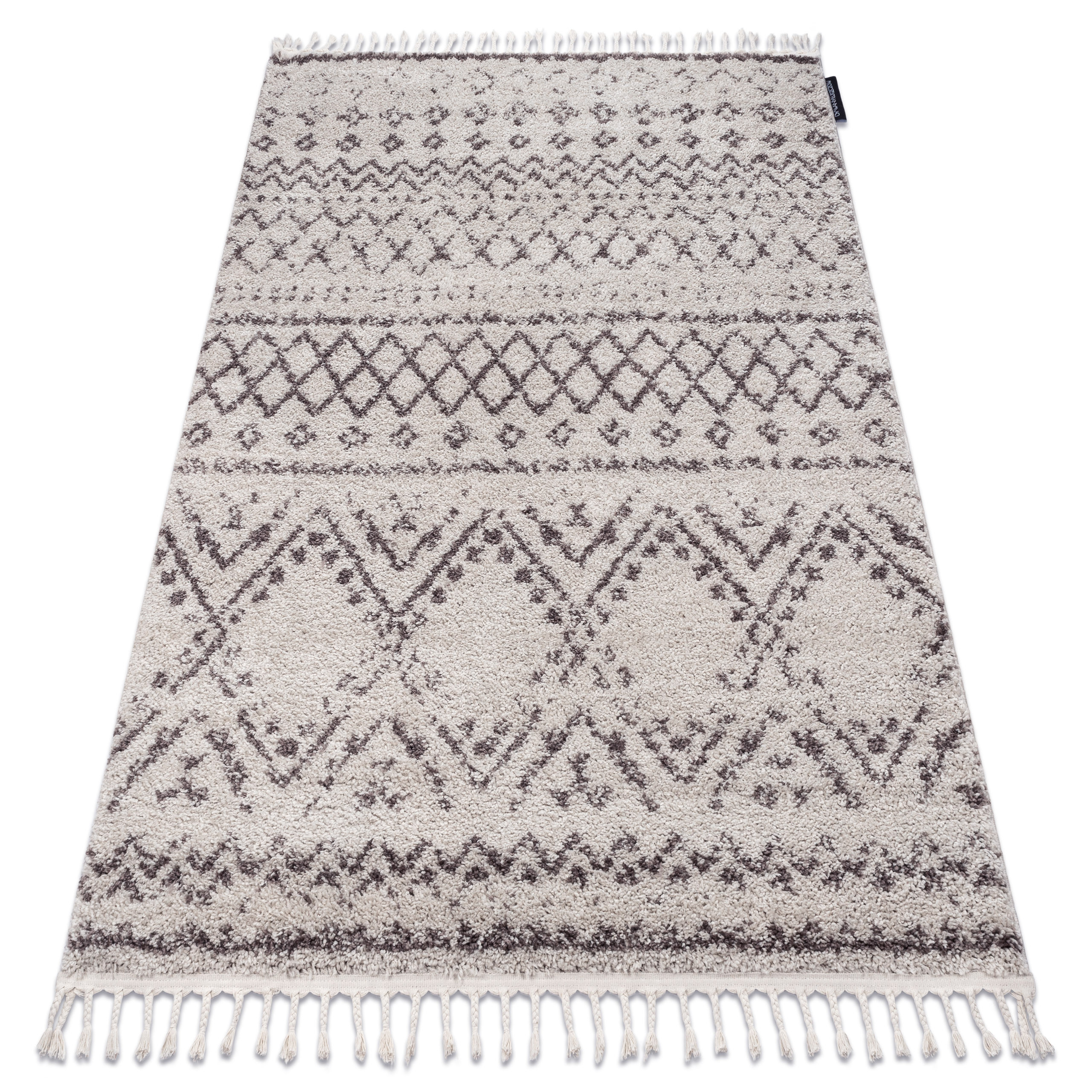 Dywan BERBER RABAT G0526 krem / brąz Frędzle berberyjski 80x150 cm