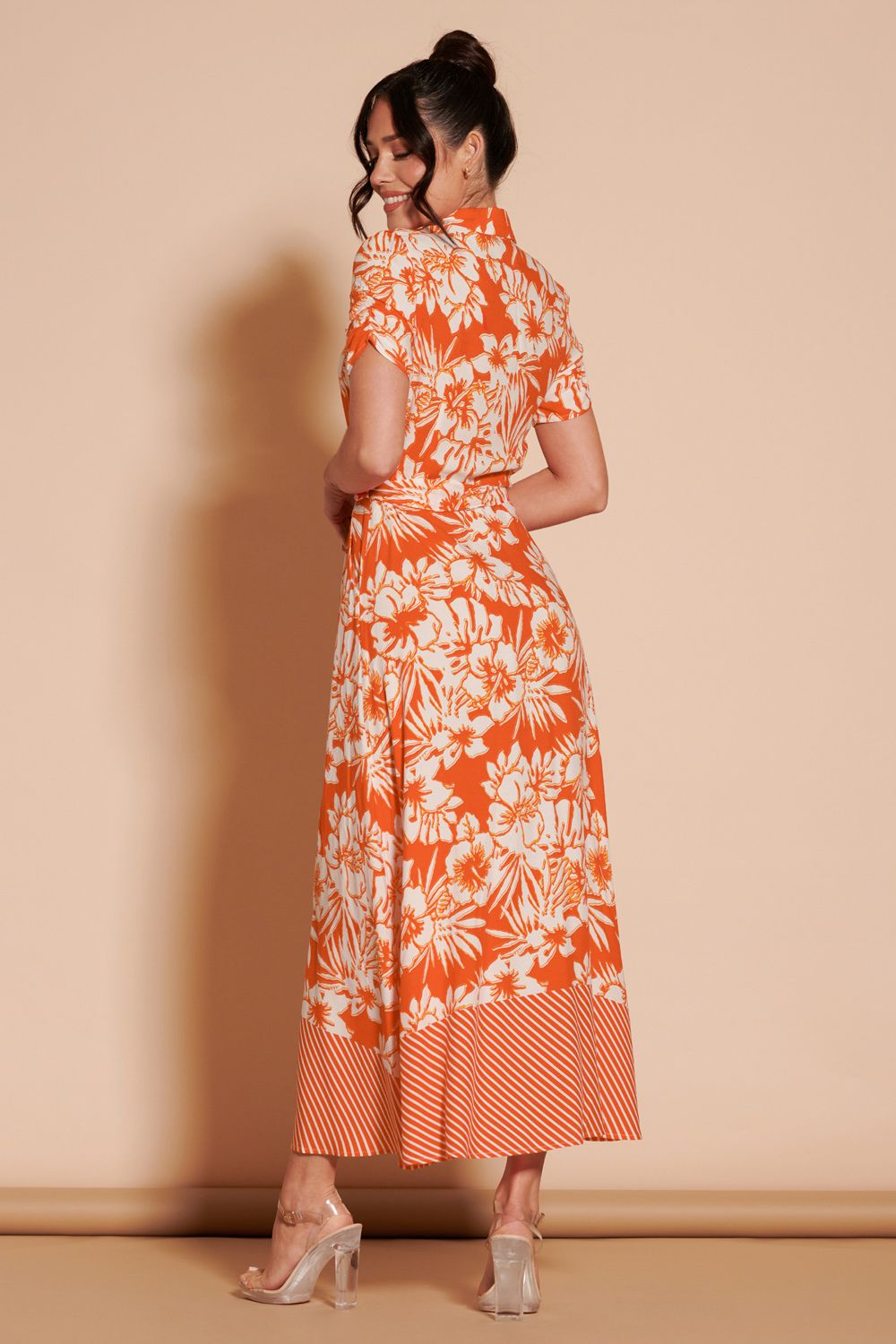 Jolie Moi Elsie Floral Viscose Shirt Maxi Dress