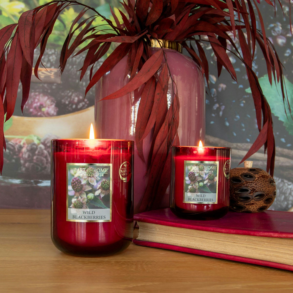 - Grande  bougie heart and home mûre des bois