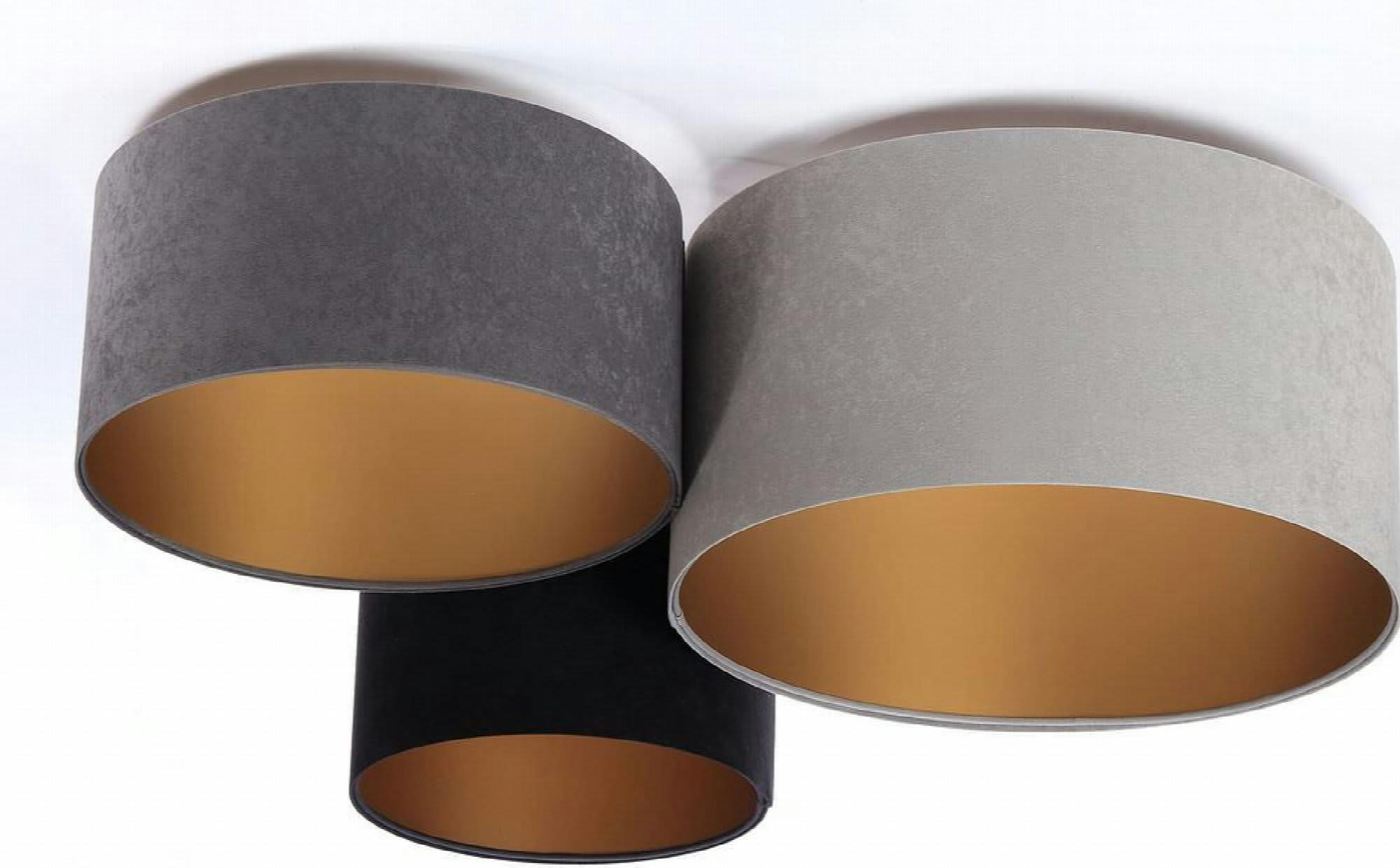 TRIO - Plafonnier Tissu Gris