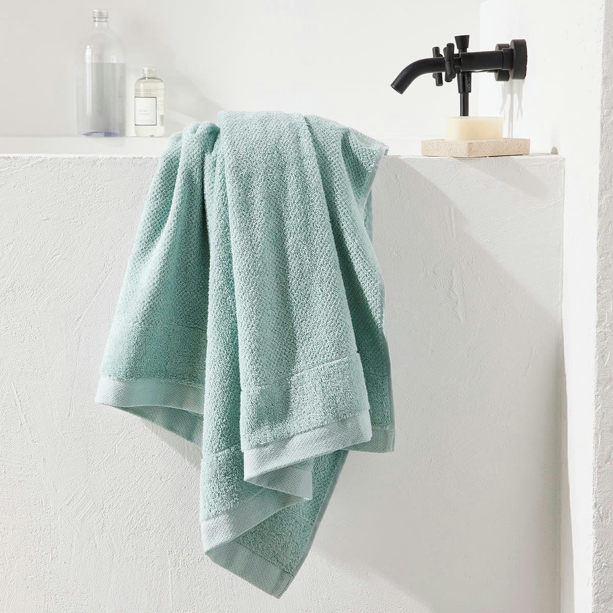 BIO ORGANIC - Maxi drap de bain uni en Coton Vert 90x150 cm