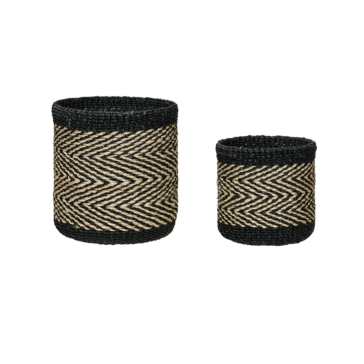 Hübsch manden Criss Cross - abaca - ø16xh16, ø22xh20cm