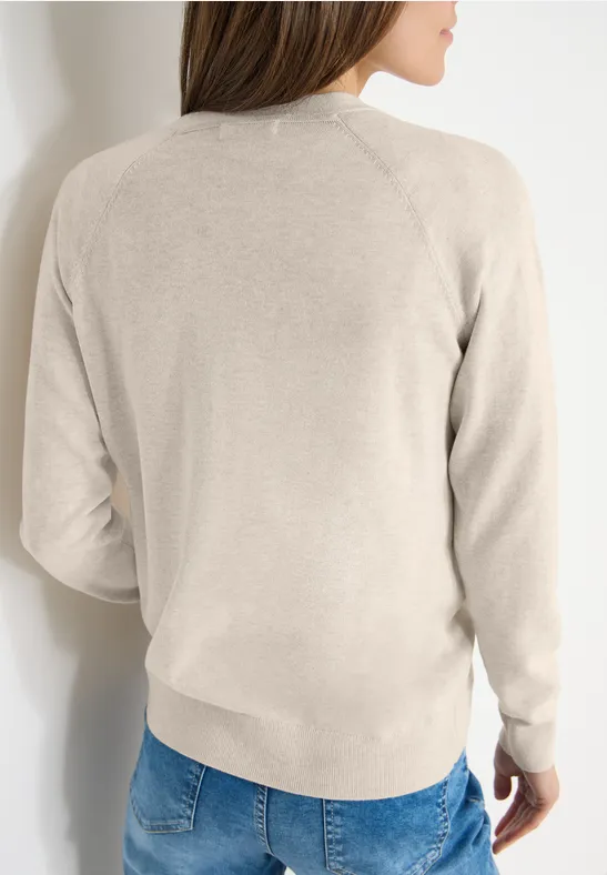 Basic Cardigan mit V-Neck und Knöpfen