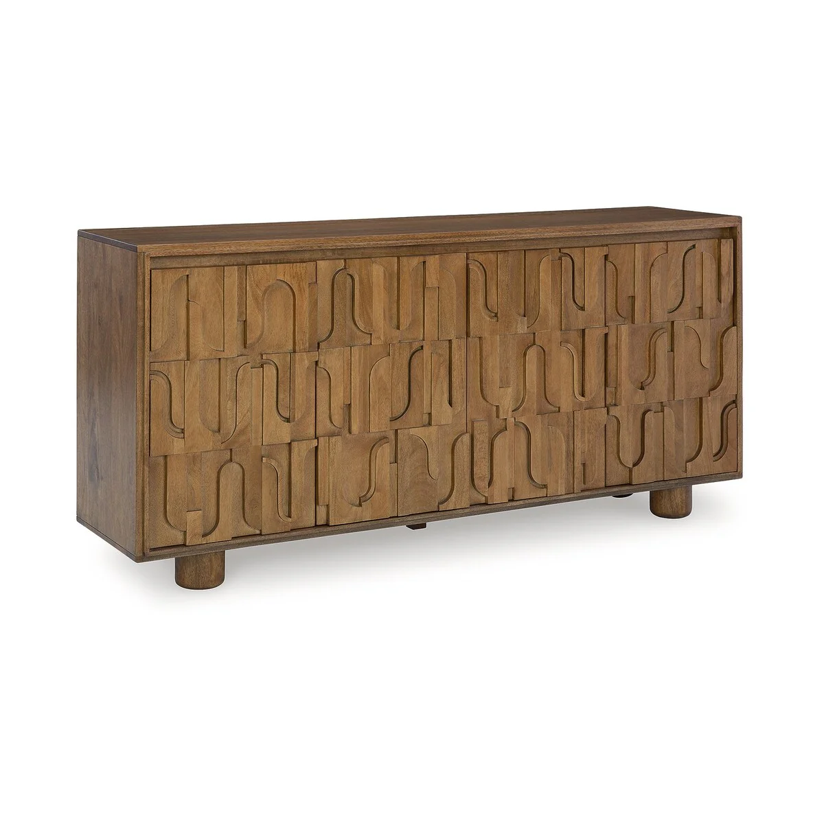 Signature Design by Ashley Gadburg Brown Accent Cabinet - 66W x 16D x 32H