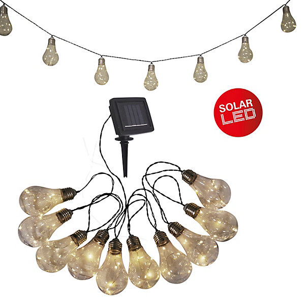 Guirlande lumineuse LED solaire Ampoule extérieur plastique claire transparente avec LED intégrée