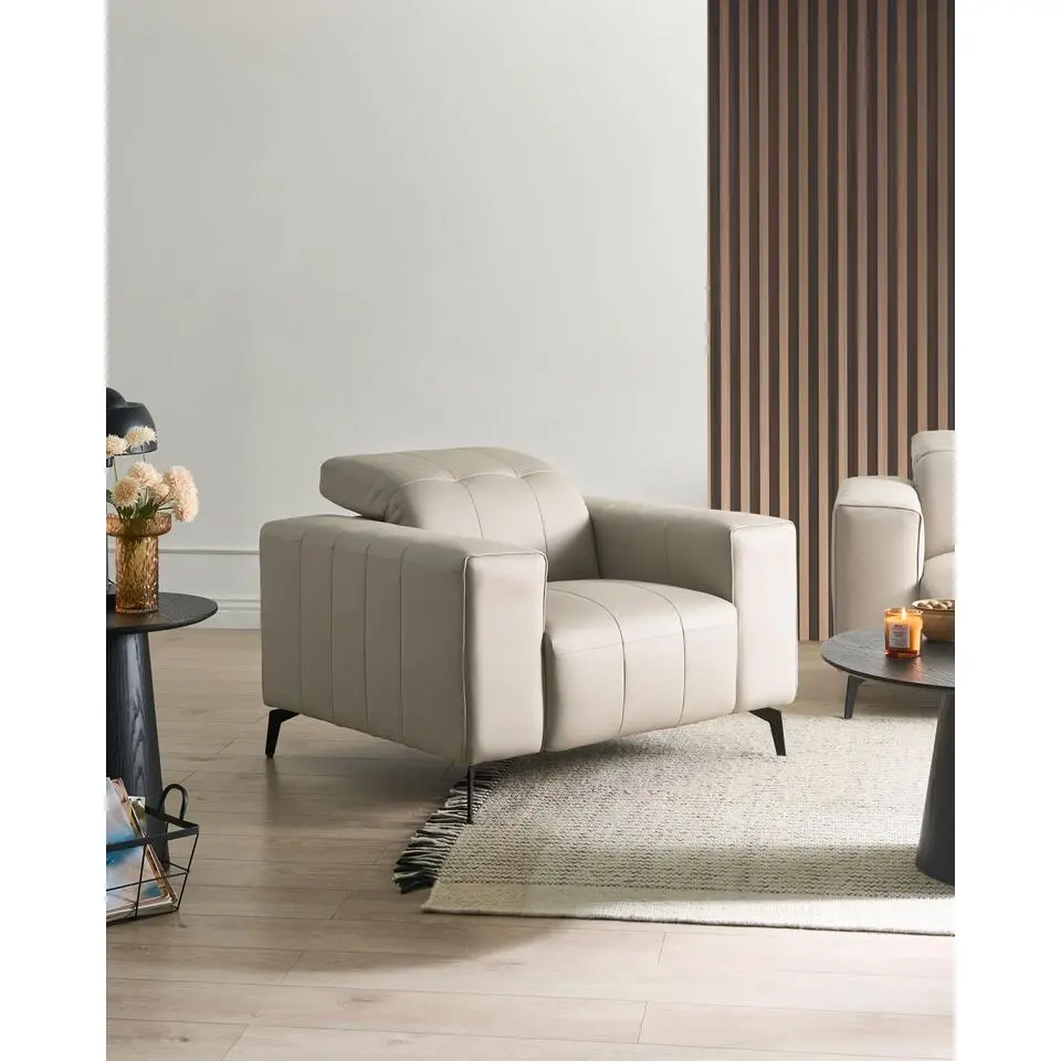 OMMEL - Fauteuil - Lichtbeige - Veganistisch eco-leer