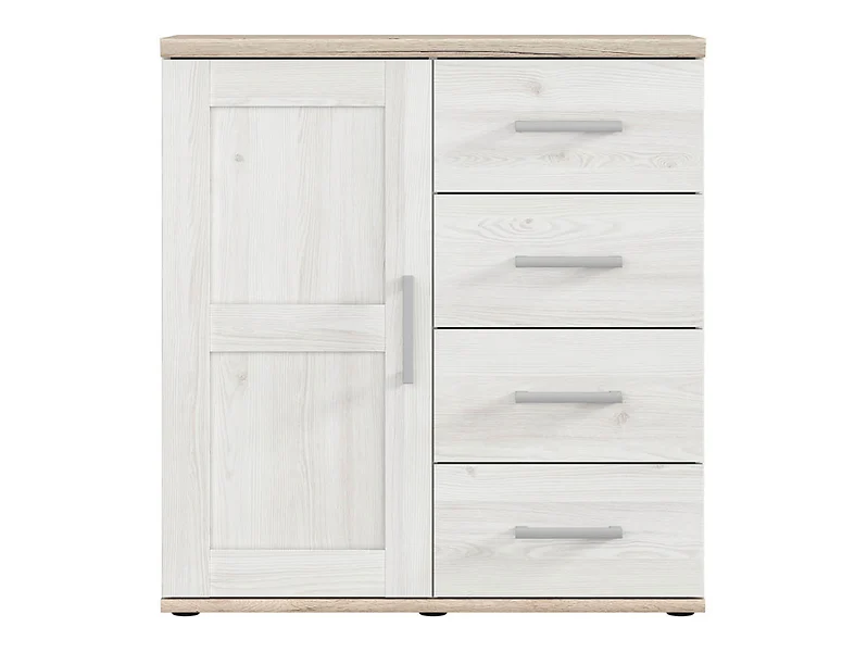 Komoda Romance 93 cm z drzwiami i 4 szufladami modrzew sibiu jasny