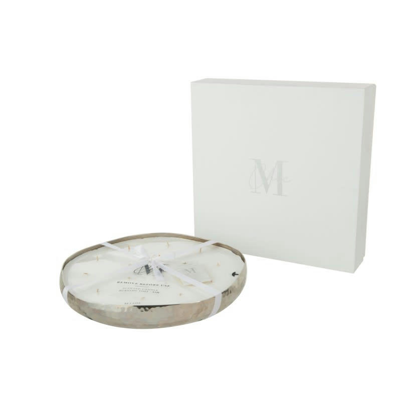 LIVIA - Bougie parfumée métal argent extra large