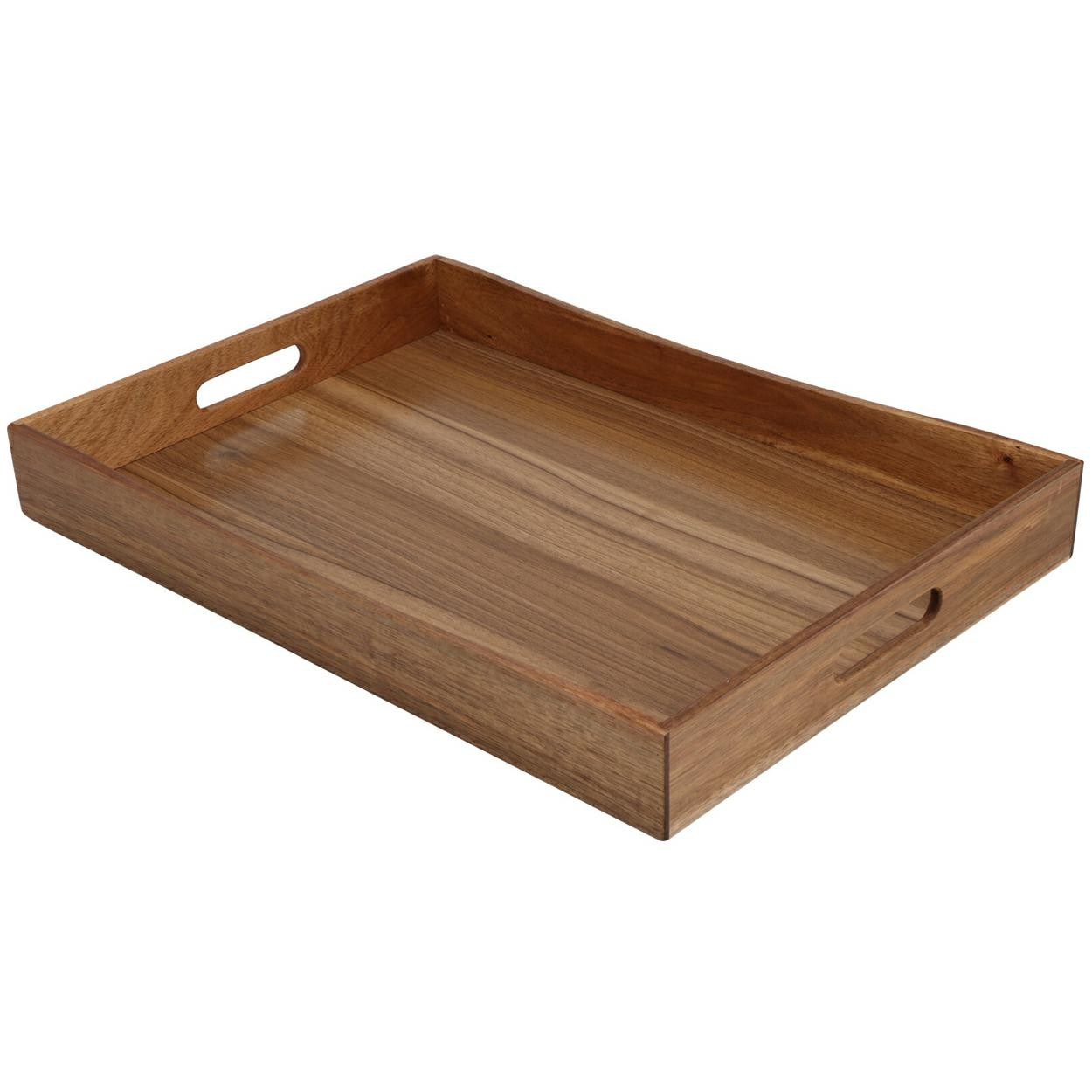 Taca do serwowania brązowa drewniana 50x35 cm
