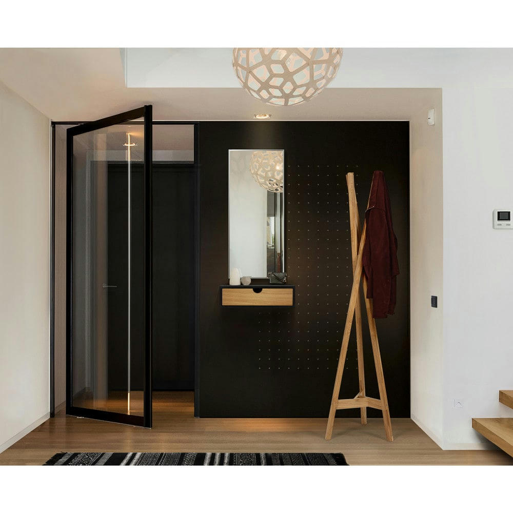 FARSTA - Table de chevet murale noir