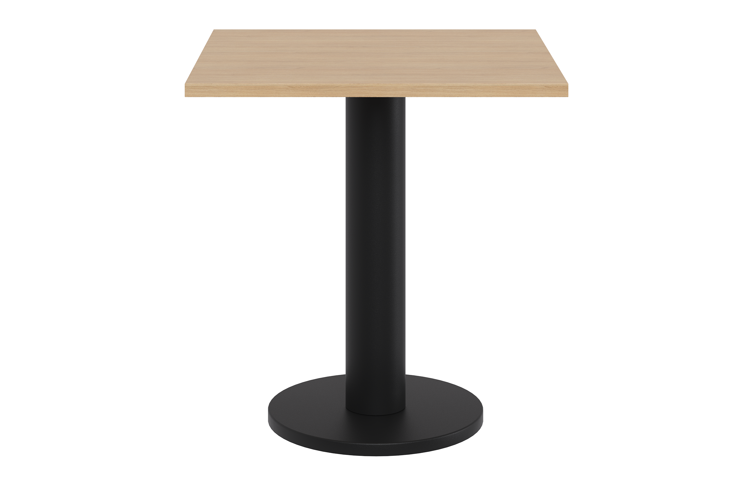 noo.ma Sool Cafétisch 70x70 cm - eikenfineer blad, Vulcano Black staal