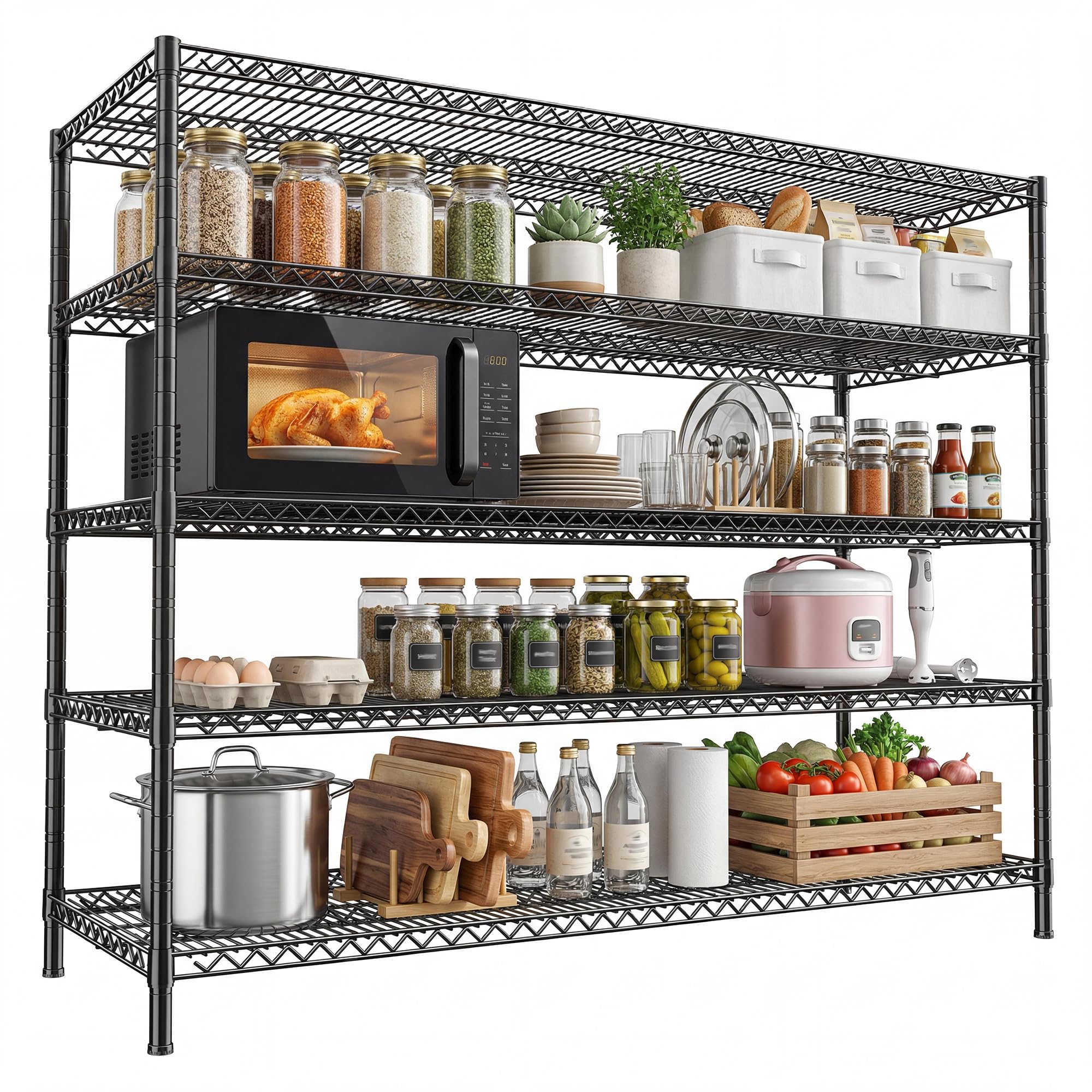 REIBII 55.5 W Heavy Duty Metal Shelving Unit - 5 Tier Storage
