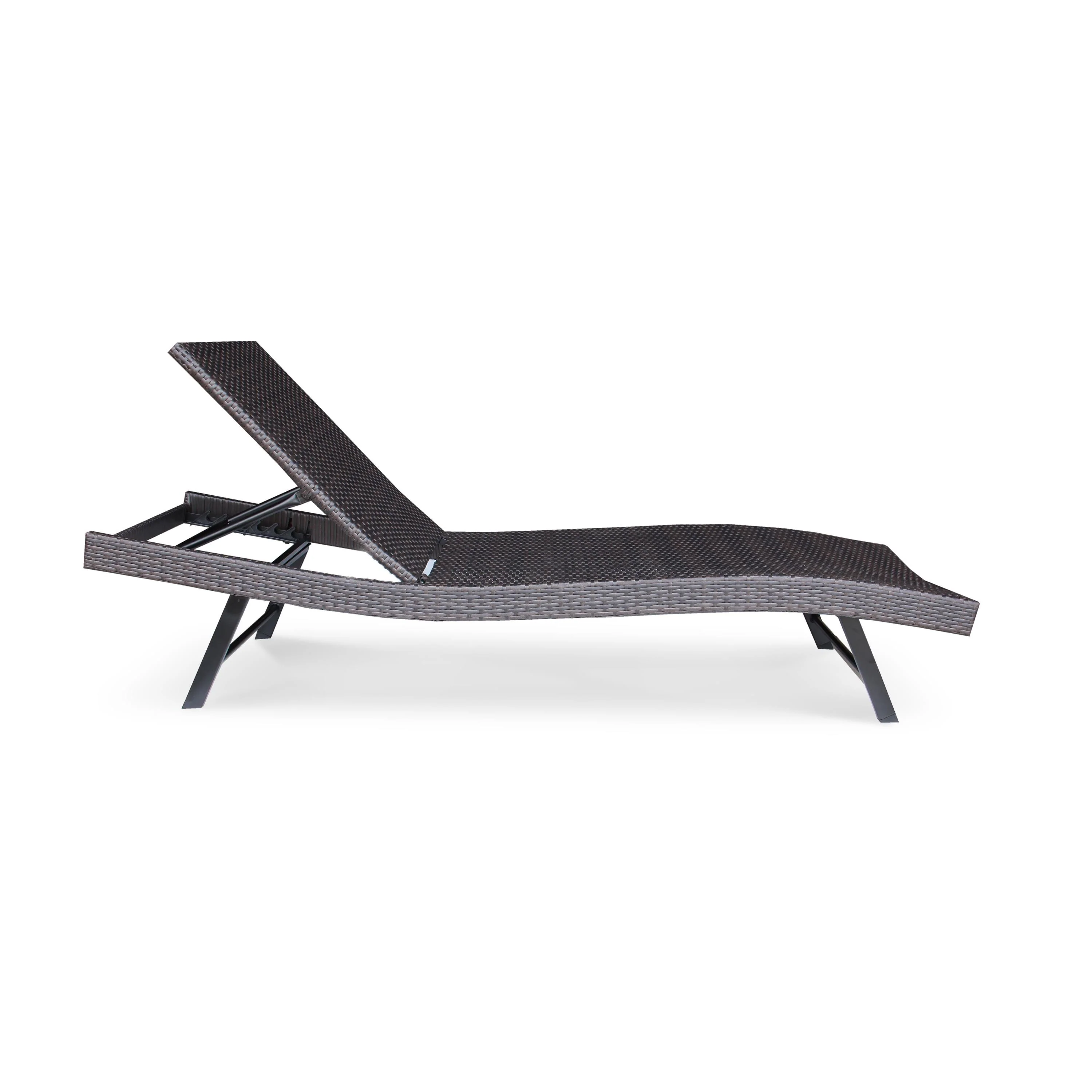 M4H Faro Recline Patio Single Chaise Lounge with 5-Position Backrest