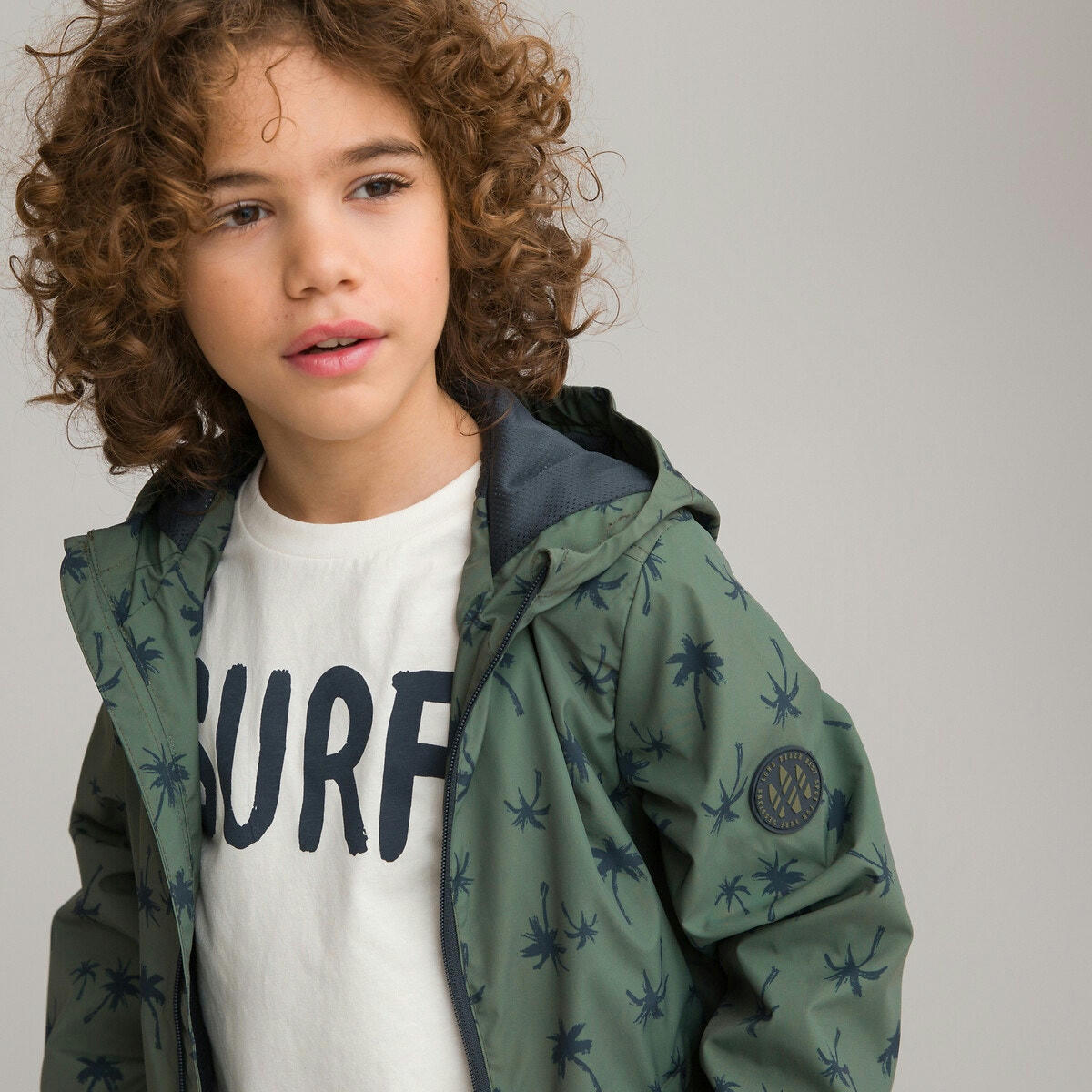 Blouson à capuche, imprimé palmiers