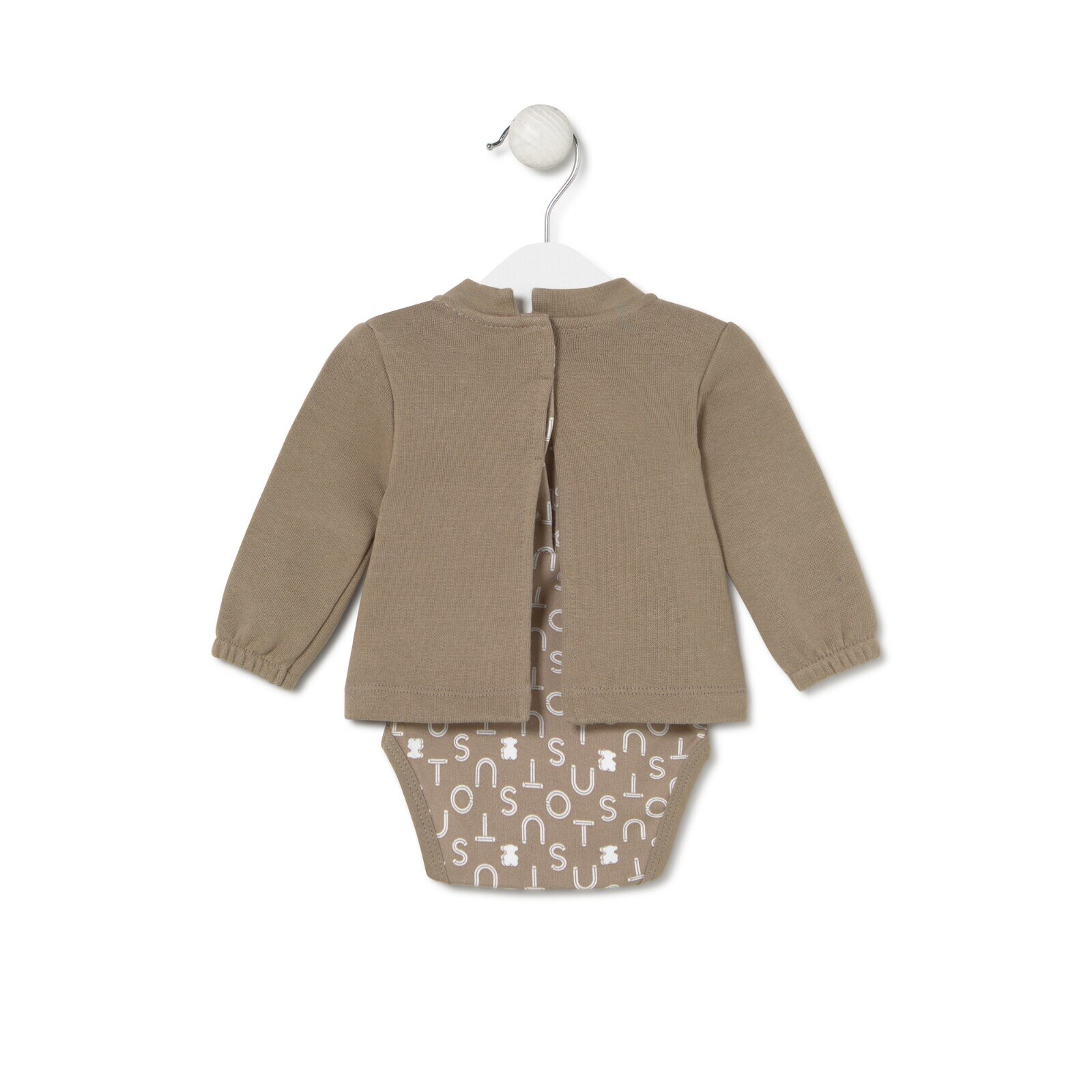 Body con blusa de bebé soft beige