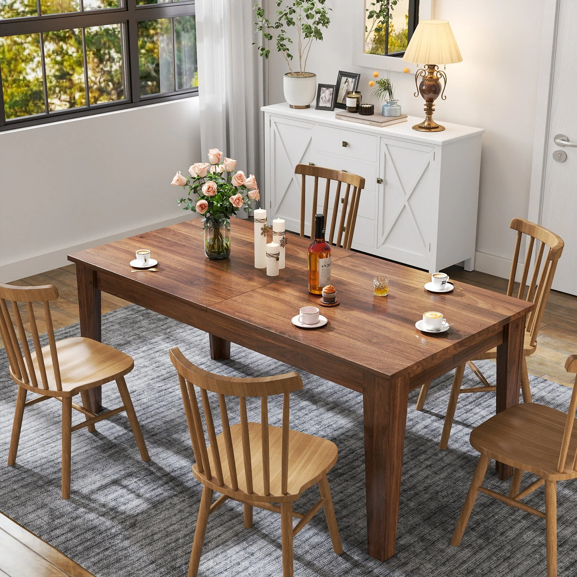 Dining Table , Large Extendable Kitchen Table