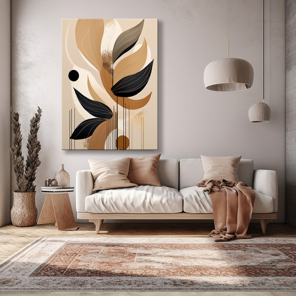 Feeby Obraz na płótnie, Beżowa Abstrakcja Kształty 40x60