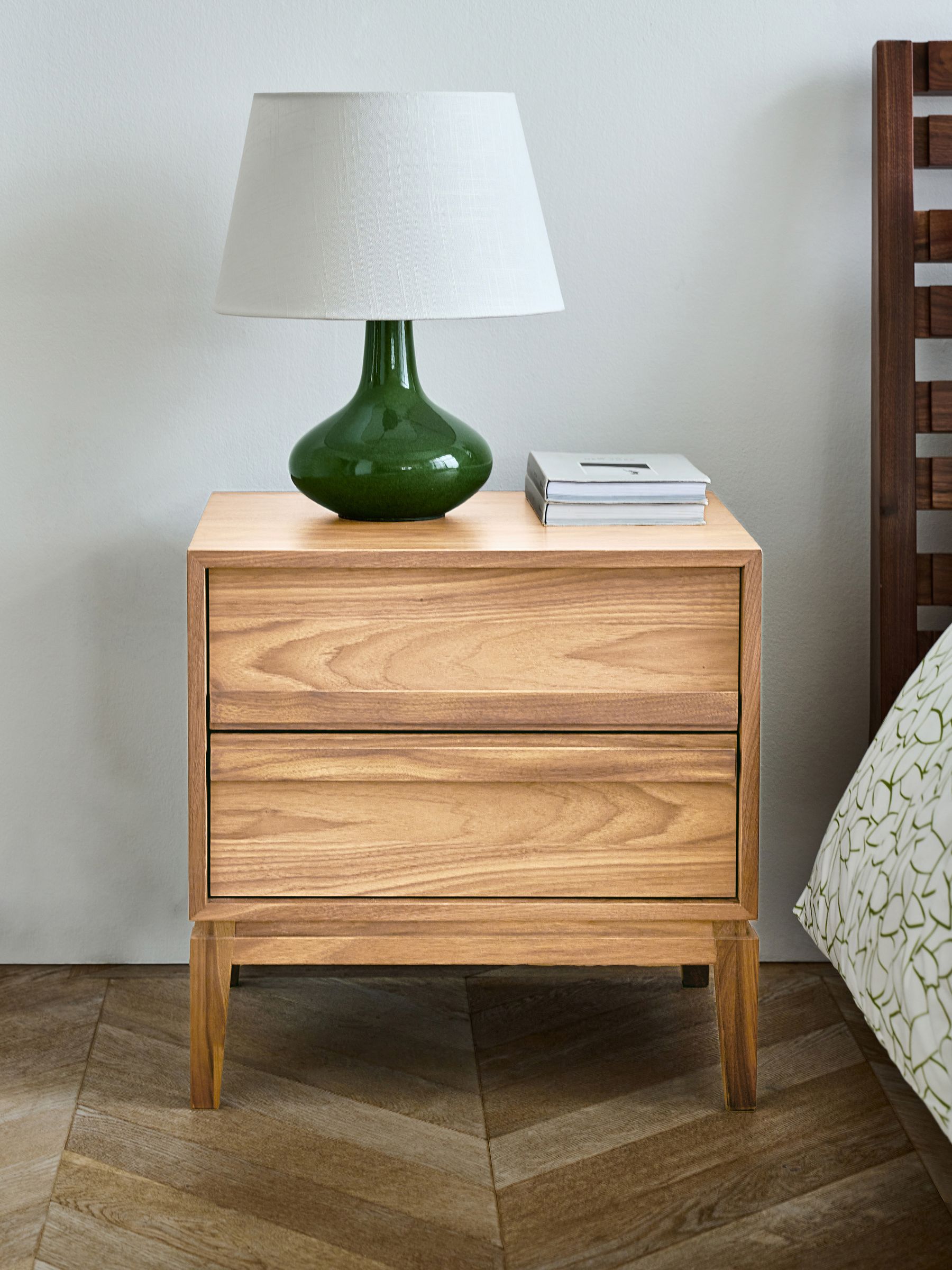 Jasper Conran London Oak 1 Drawer Belgrave 2 Drawer Bedside Table