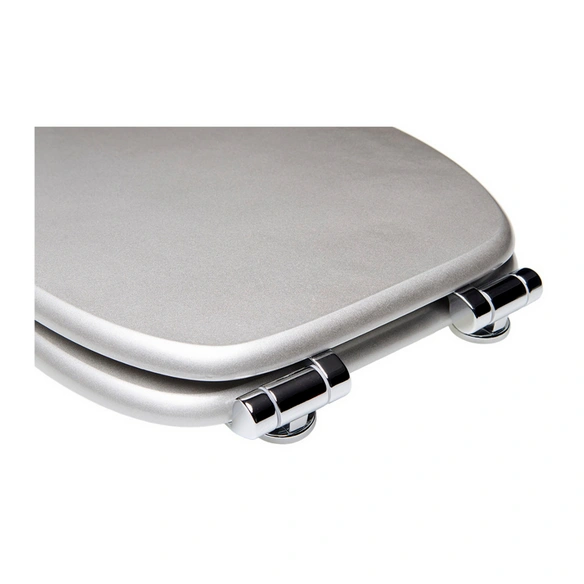 WC-Sitz, BxL: 37,7 x 47 cm, Glitzer Silber