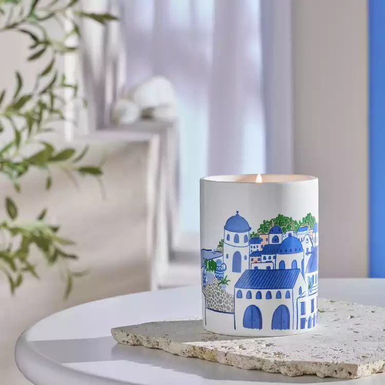 Habitat Ceramic Singlewick Candle - Santorini