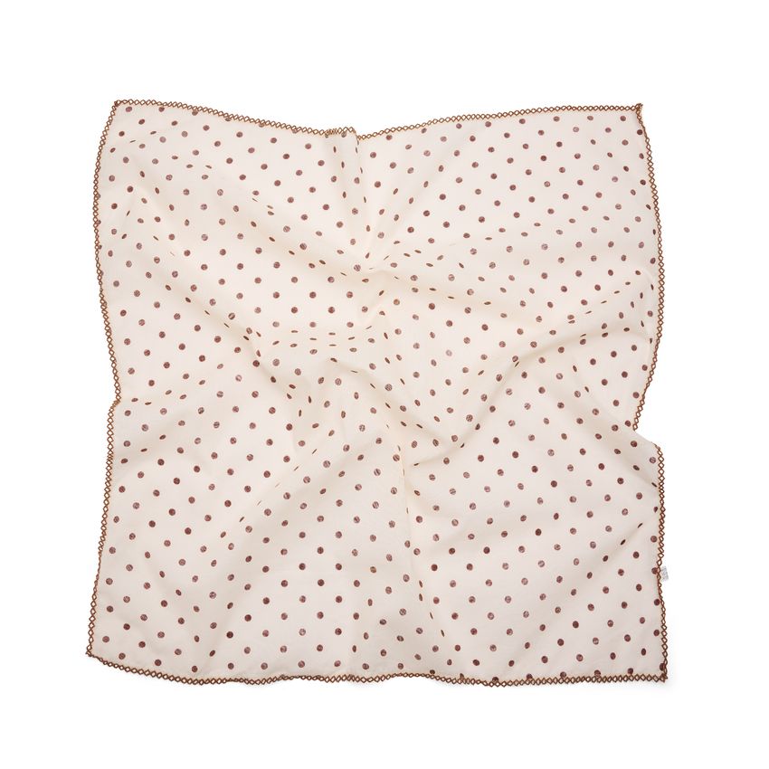 Manfield Beige sjaaltje met bruine stippen