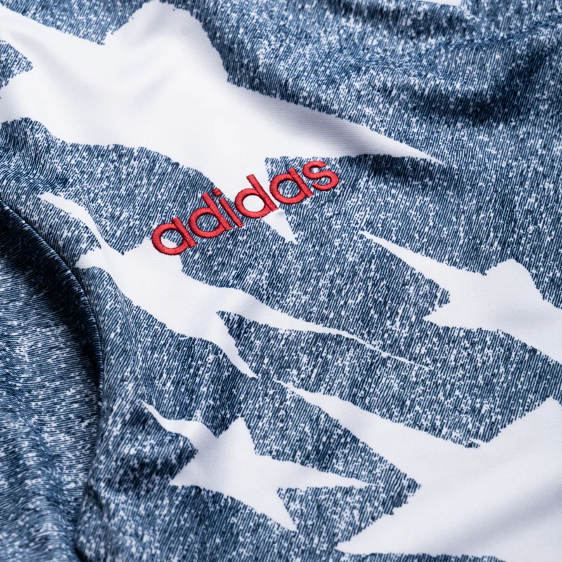 Adidas Denim Graphic Jersey - White/Dark Blue