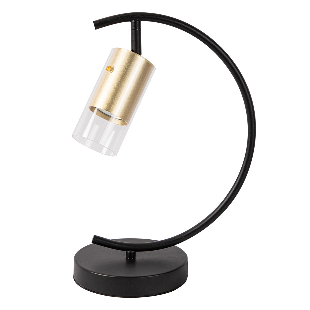 Lampka biurkowazłoto-czarna Ricky 1xGU10x8W wys:36cm Milagro