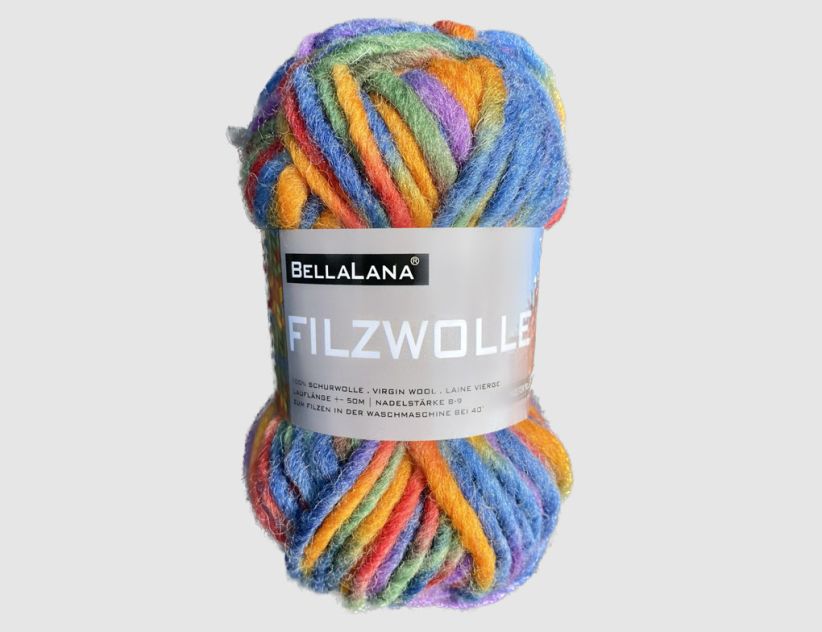 Strickgarn Filz bunt gemustert