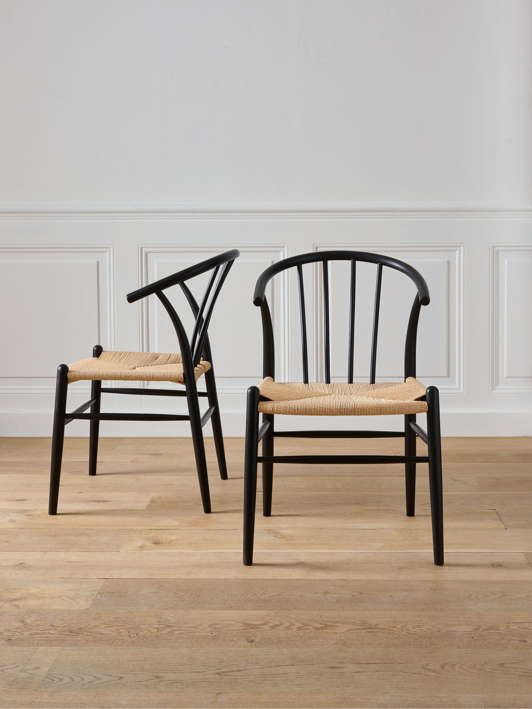 Jasper Conran London Set of 2 Black Bray Dining Chairs