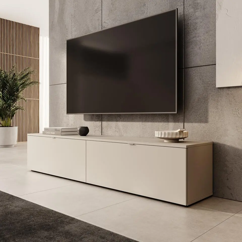 Meubella - Lornes - TV-Meubel - Beige - 180x35x38 cm