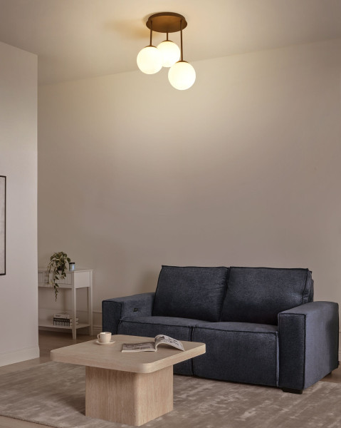 3-punktowa lampa wisząca metalowa klosze w kształcie kuli czarna