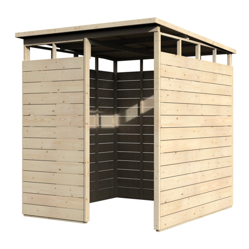 Abri pour poubelles et vélos en bois 15 mm 1,83 x 2 m DÉCOR ET JARDIN