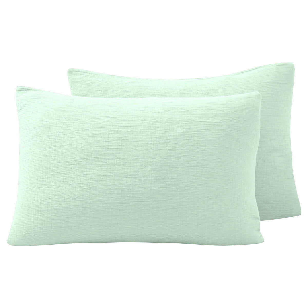 LOFT - Lot de 2 taies en gaze de coton  menthe 50x70 cm