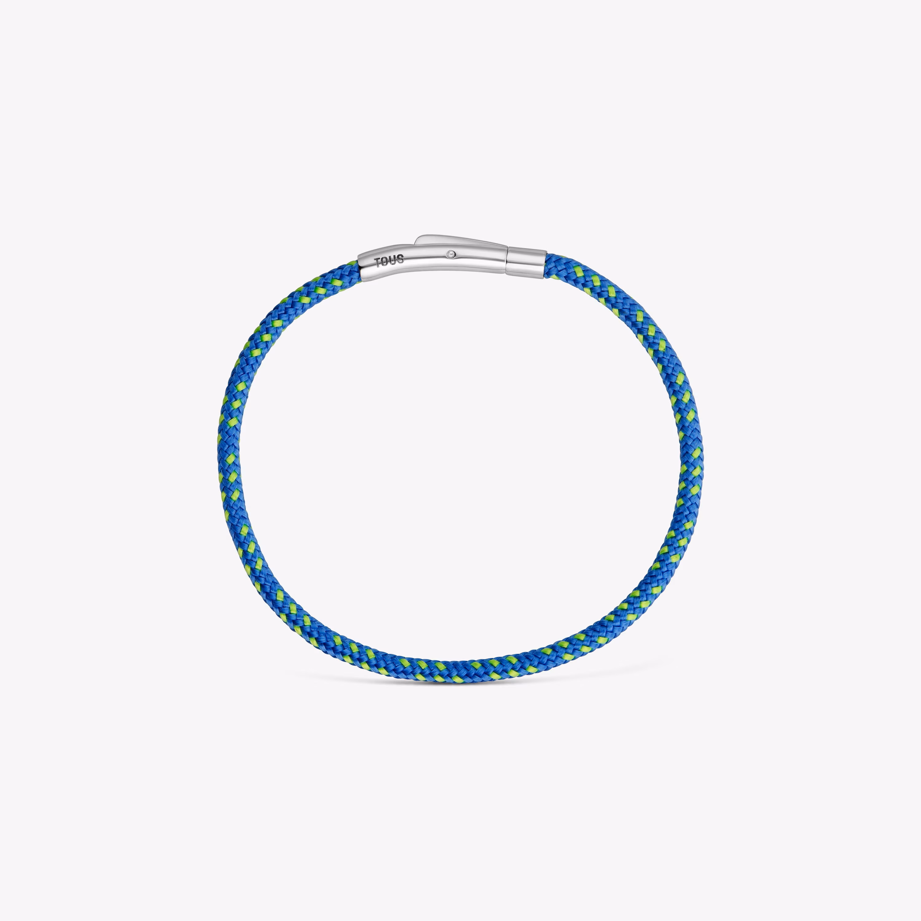 Pulsera con cordón azul y acero TOUS Basics