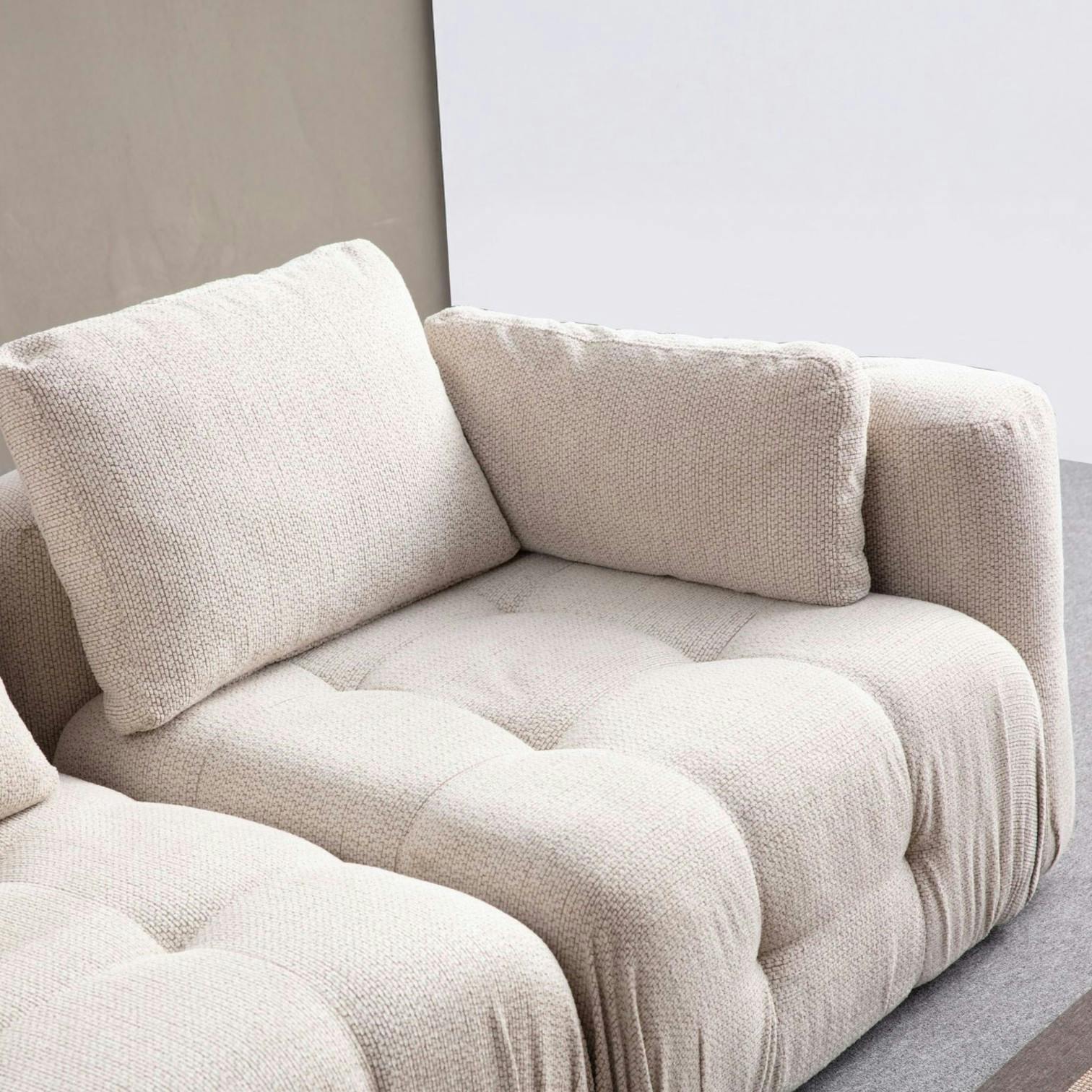 Canapé 2 places modulable beige, forme organique BARI