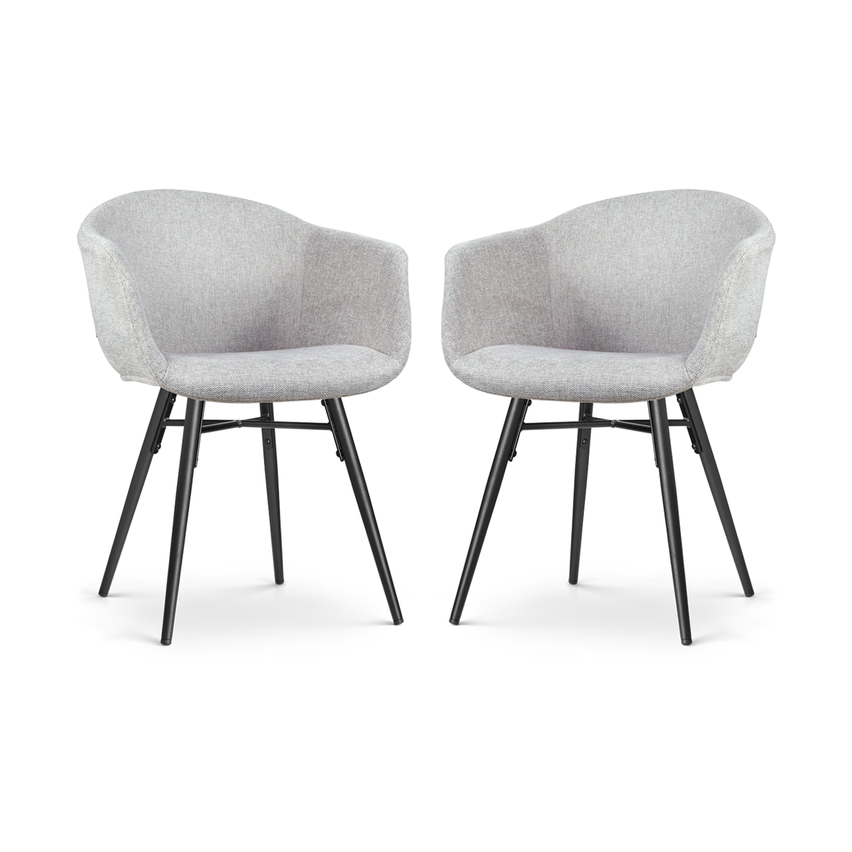 Nolon Nova-Otis Eetkamerstoelen Set van 2 - Lichtgrijs - Zwart