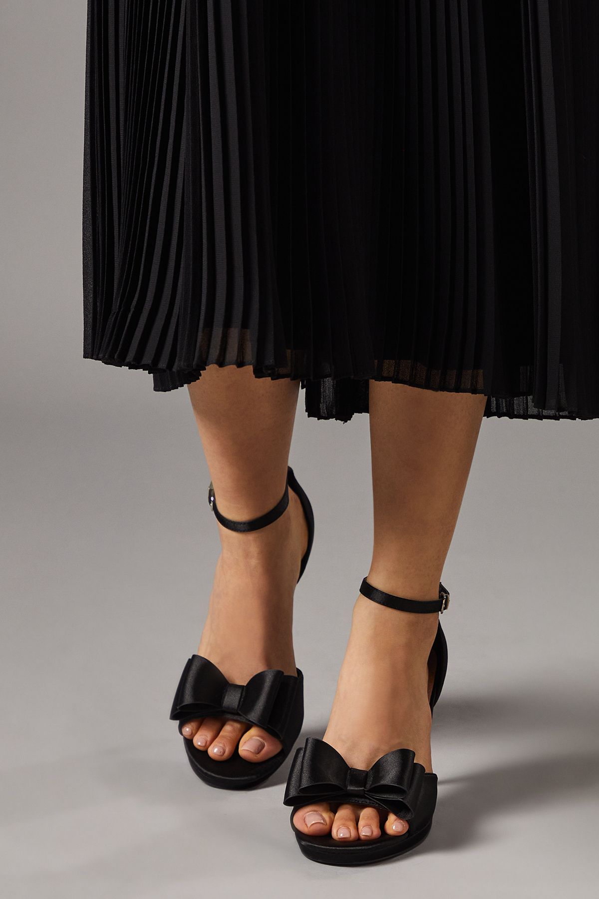 Coast Tala Satin Structured Bow High Heel Platform Sandals