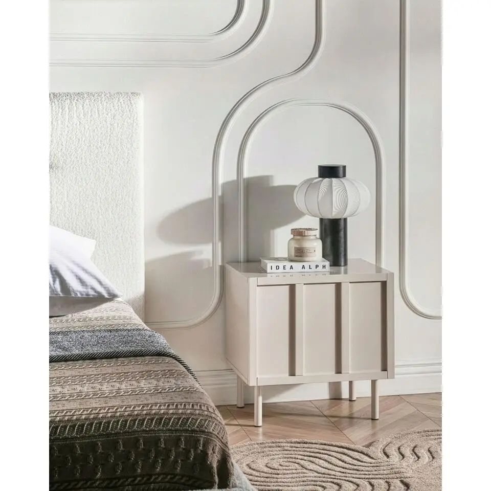 CLUNES - Nachtkastje - Lichtbeige - MDF