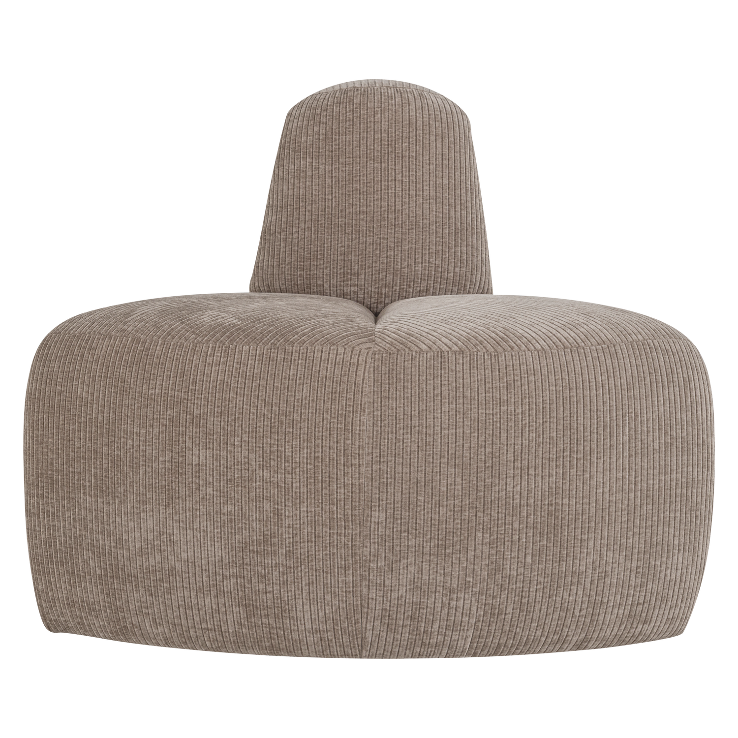 WOOOD eetbank hoek rond rugleuning Mojo - Ribstof - Donkerzand - 83x100x74