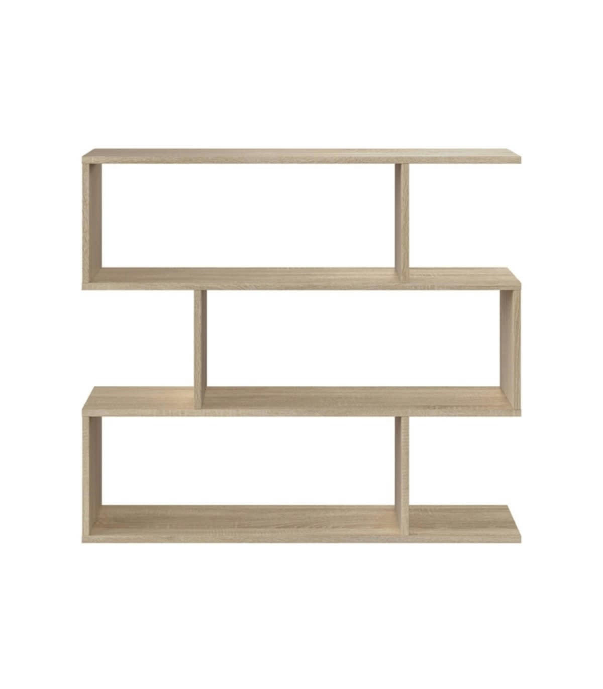 TAMY - Étagère basse de 3 niveaux L110 x H97cm - Marron