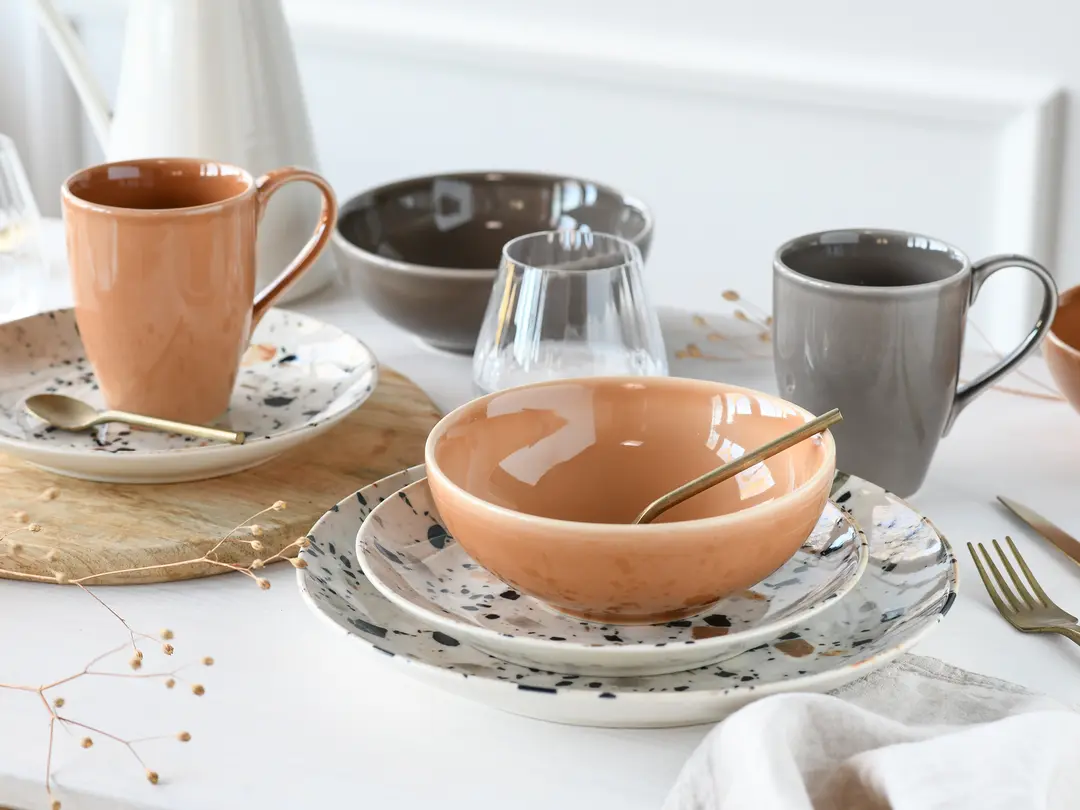 Geschirrset 16-teilig Terrazzo